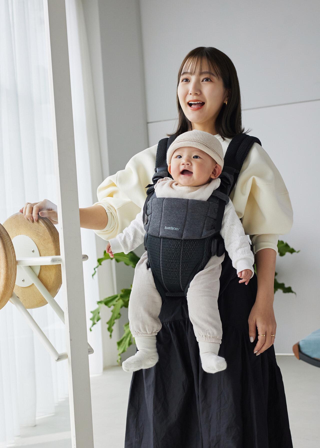 Masterpiece of BabyBjörn Baby Carrier HARMONY featuring yui with Baby