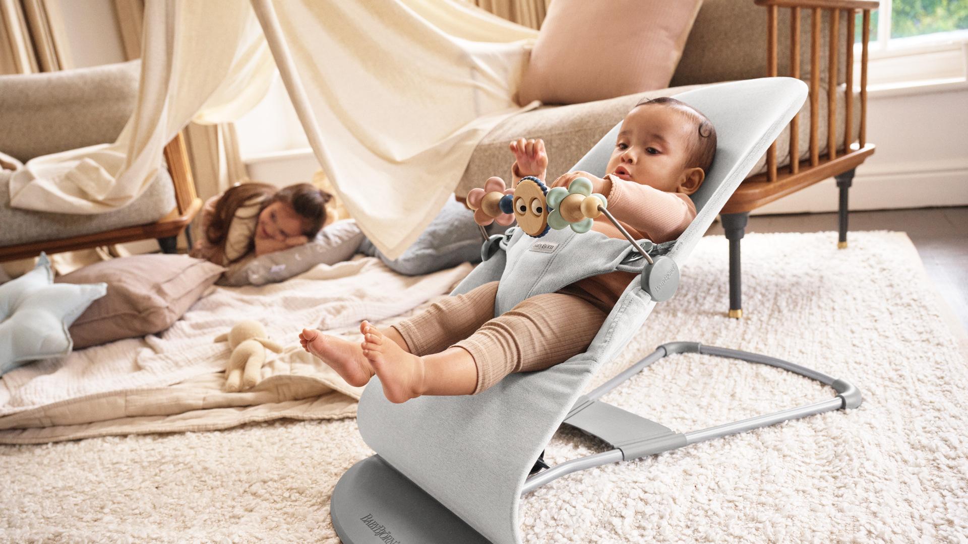 Bouncer Bliss in Light gray Woven Mélange - BabyBjörn